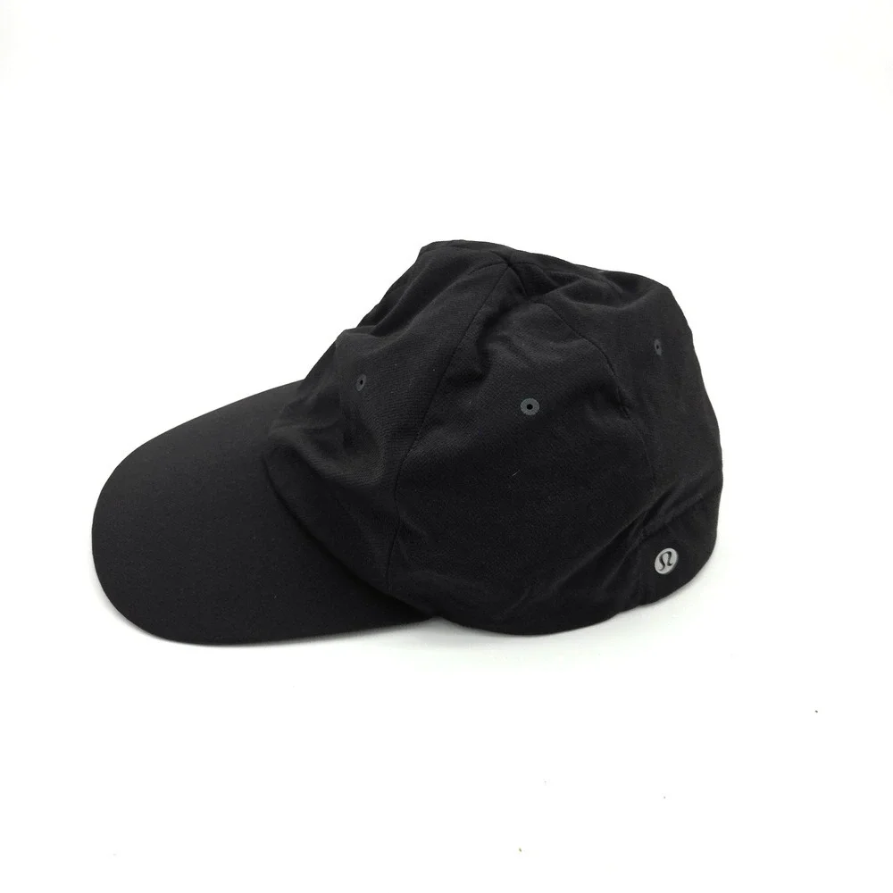 Lululemon Black Running Hat Reflective Lightweight OS Unstructured Vented